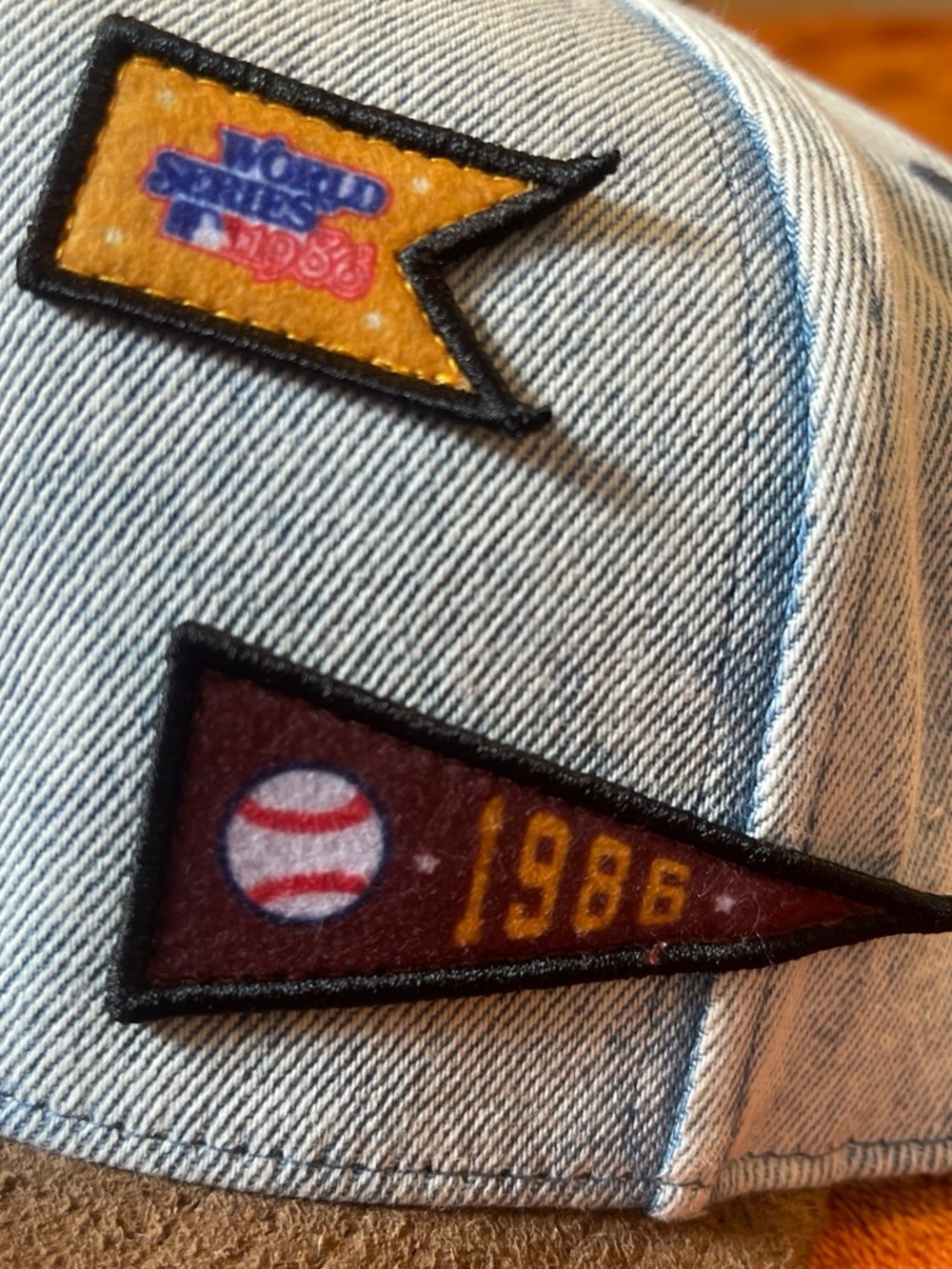 Super rare, New York Mets Denim Patch Cap with Brown Brim - Picture 3 of 8